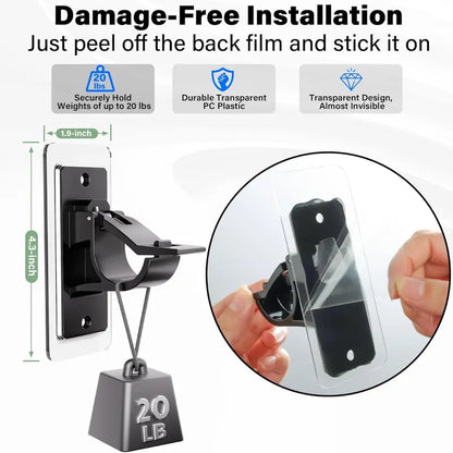 No-Drill Curtain Rod Brackets – Easy Peel & Stick, 4-Pack