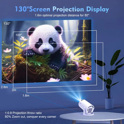 🎬【Free shipping】 Mini Portable Smart Projector – 130" Big Screen, WiFi 6 & Auto Keystone