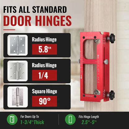 🔧 Adjustable Aluminum Door Hinge Jig Kit – Precision Mortising Template for 2.5"–5" Hinges