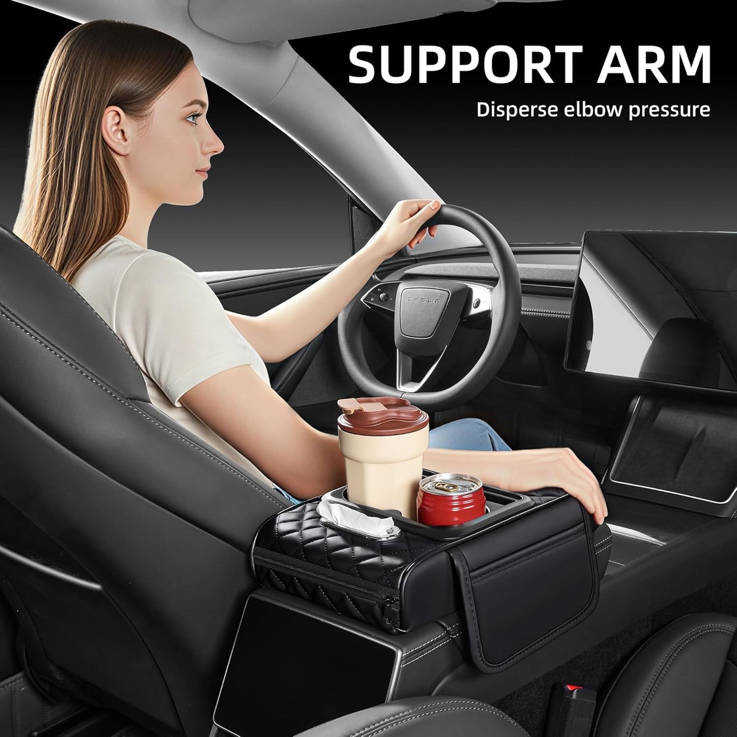 Car Center Console Armrest Organizer | 5-in-1 Storage Cover