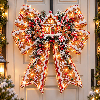 🎀✨ Giant Light-Up Christmas Bows – Oversized Holiday Door Decorations in 6 Festive Styles! 🎄