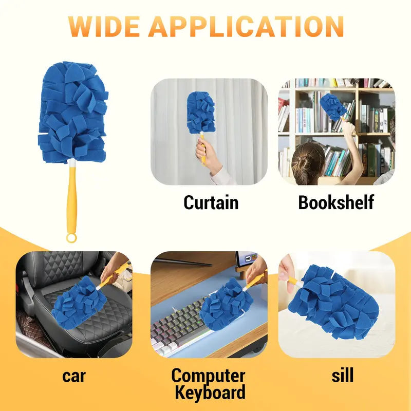 6-Pack Reusable 360° Microfiber Duster Refills – Machine Washable Dust Cleaning Heads
