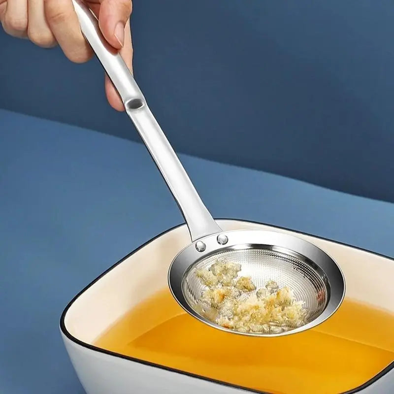 🍲 Fine Mesh Stainless Steel Skimmer Spoon – Remove Oil, Foam & Food Particles Easily