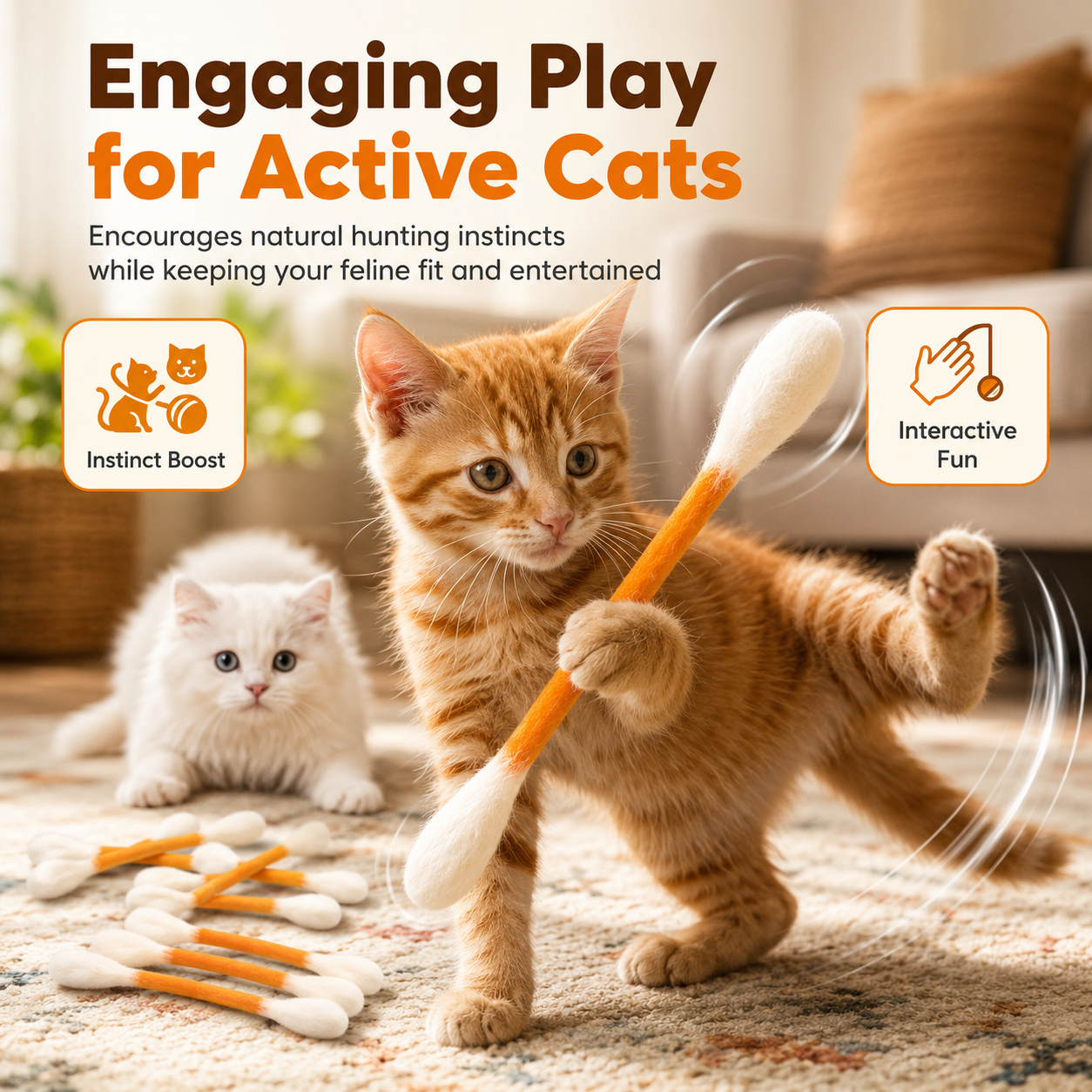 🔥 780K+ Sold | 🐈 Giant Q-Tip Cat Toy | Viral Cat Chew & Play Toy