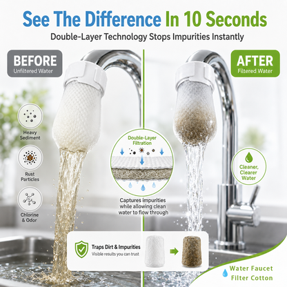 💧 50PCS Faucet Filter Bags – Reusable Fine Mesh Sediment & Rust Catcher with Adjustable Straps