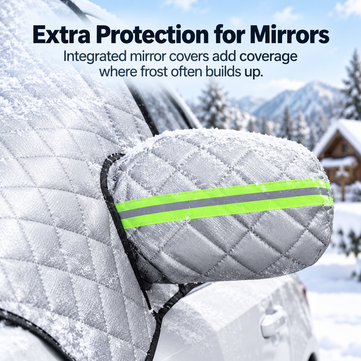 ❄️ Quilted Windshield Snow Cover with Mirror Protection for Winter