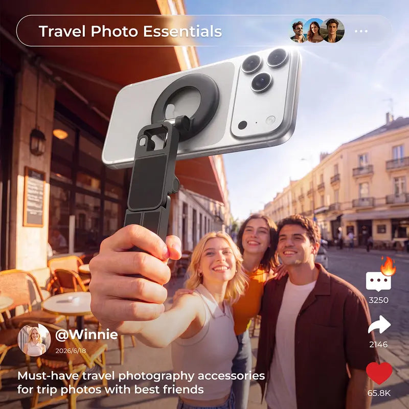 📱 360° Foldable Magnetic Phone Holder – Strong Grip for Golf, Gym & Travel