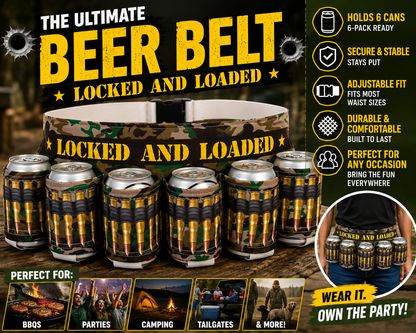 Funny Beer Belt Holster (6-Pack) | Hands-Free Drink Holder