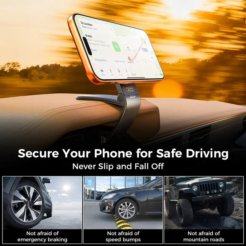 🚗 Magnetic Car Phone Mount – Strong Hold, 95° Adjustable Hands-Free Dashboard Holder