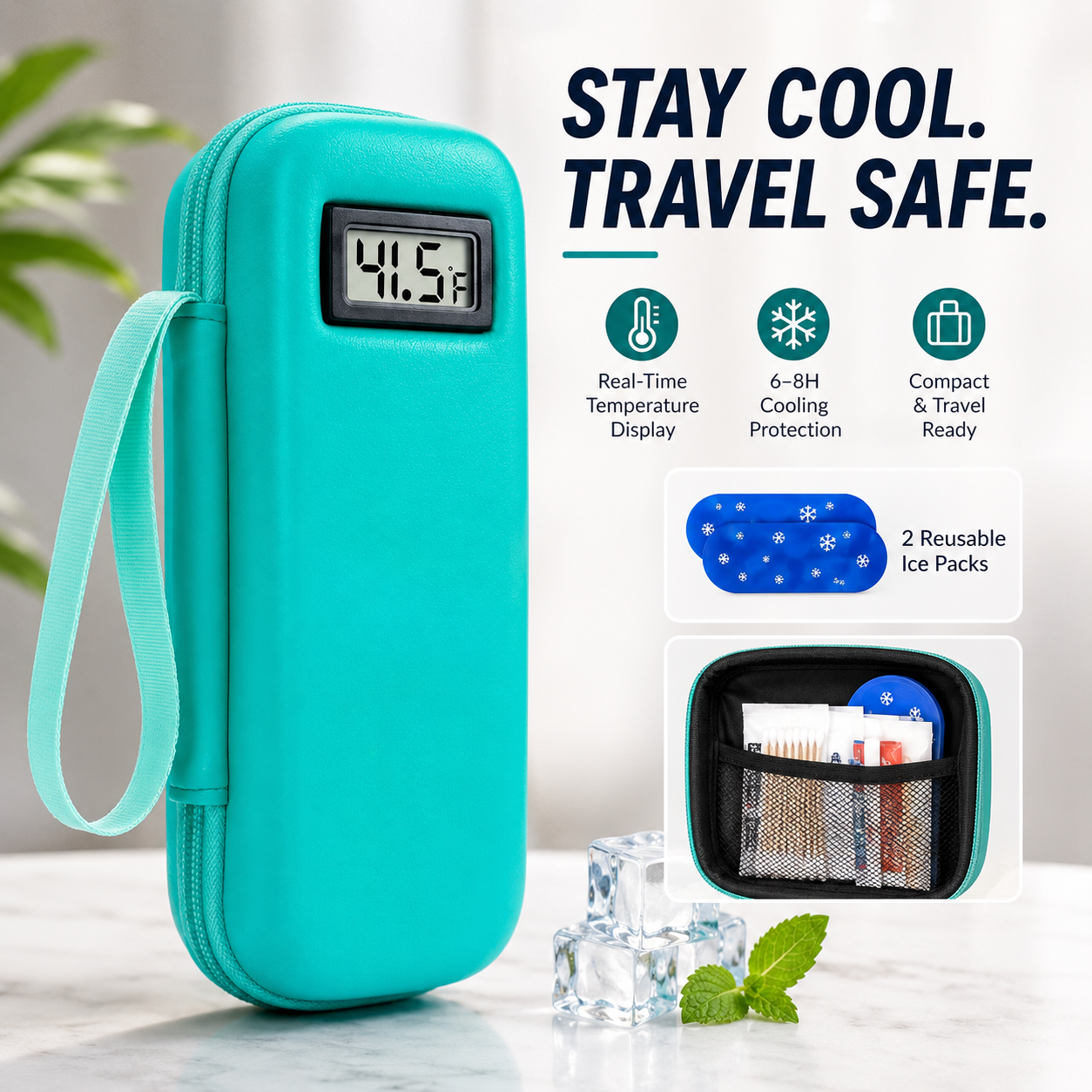 Insulin Cooler Travel Case with Temperature Display