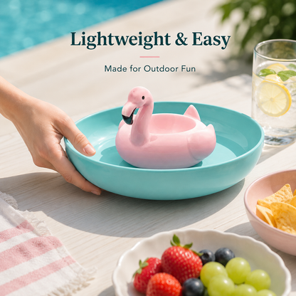 10 Strawberry Street Flamingo Pool Float Chip and Dip Platter