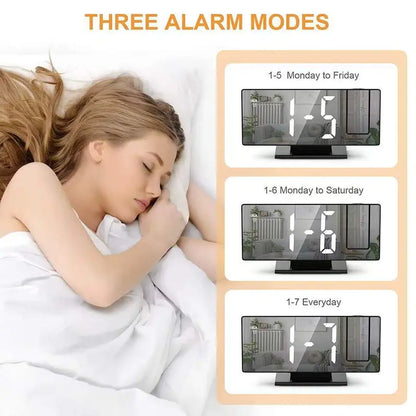 LED Digital Projection Alarm Clock - 7.8in Display, 180° Rotatable Projector, Black & White Light, Digital Dimmable Clock, Date & Week Display, Voice Control, 12/24H Format, Sleep Mode, USB Port, Home Bedroom Timekeeping Decor, Projection Clock