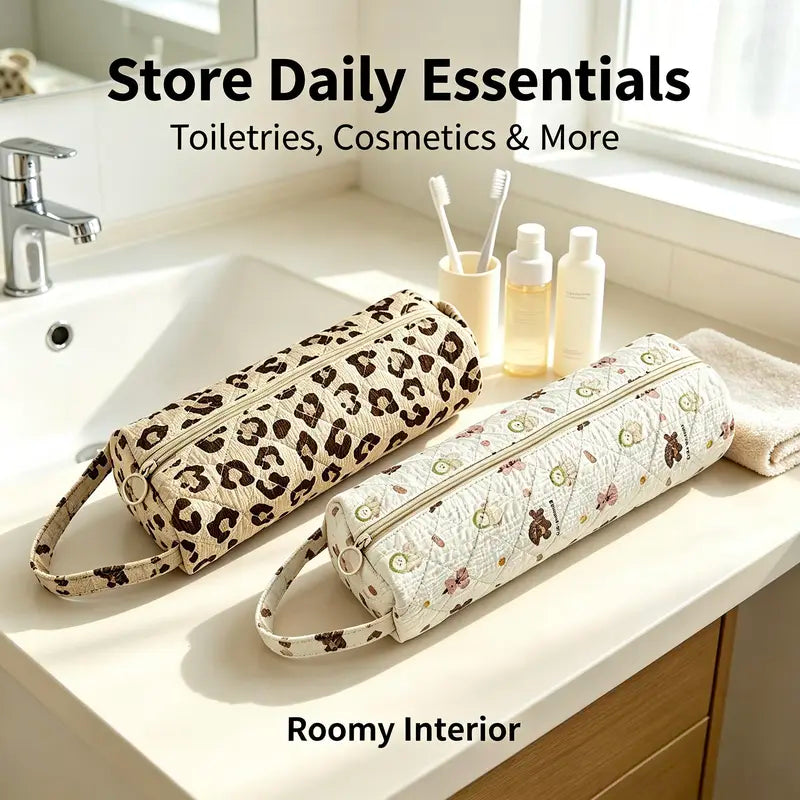 ✨ Quilted Travel Organizer Pouch – Cute, Spacious & Easy to Carry