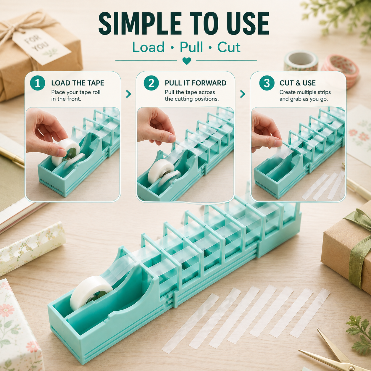 ✂️ Quick-Cut Tape Strip Maker – Prepare Multiple Strips in Seconds