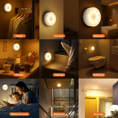 💡 2-Pack Motion Sensor Night Lights – USB Rechargeable, Magnetic Mount & Warm Glow