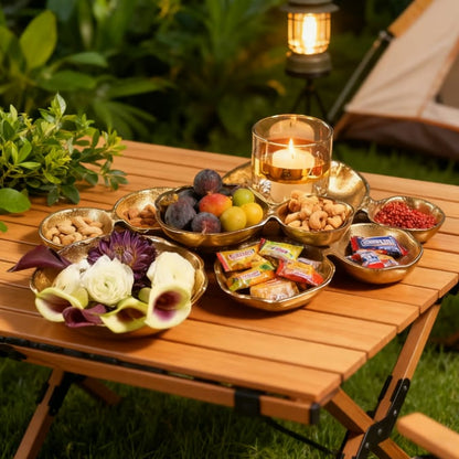 🔥 Limited-Time Sale🔥🍽️ Cluster Accent Bowls – Shiny Gold Snack & Appetizer Serving Dish