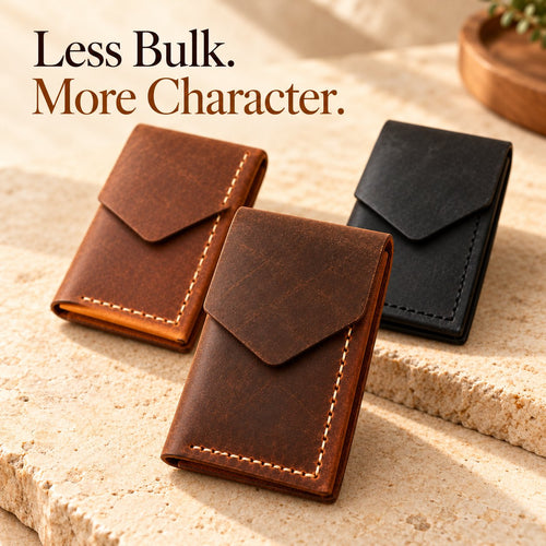 💰Handmade genuine leather wallet – Slim Magnetic Card & Cash Holder for Men💰