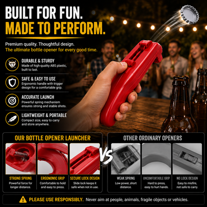 🍺 Bottle Cap Launcher Opener – Pop, Launch & Bring the Fun