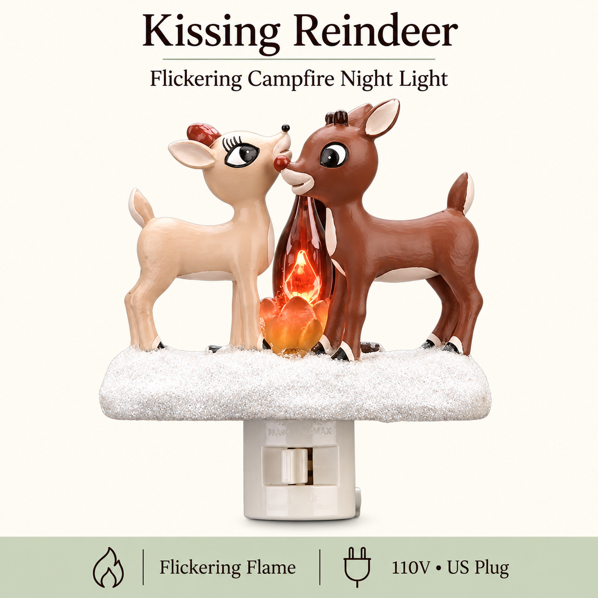 Flickering Campfire Plug-In Night Light – 7 Charming Holiday Designs