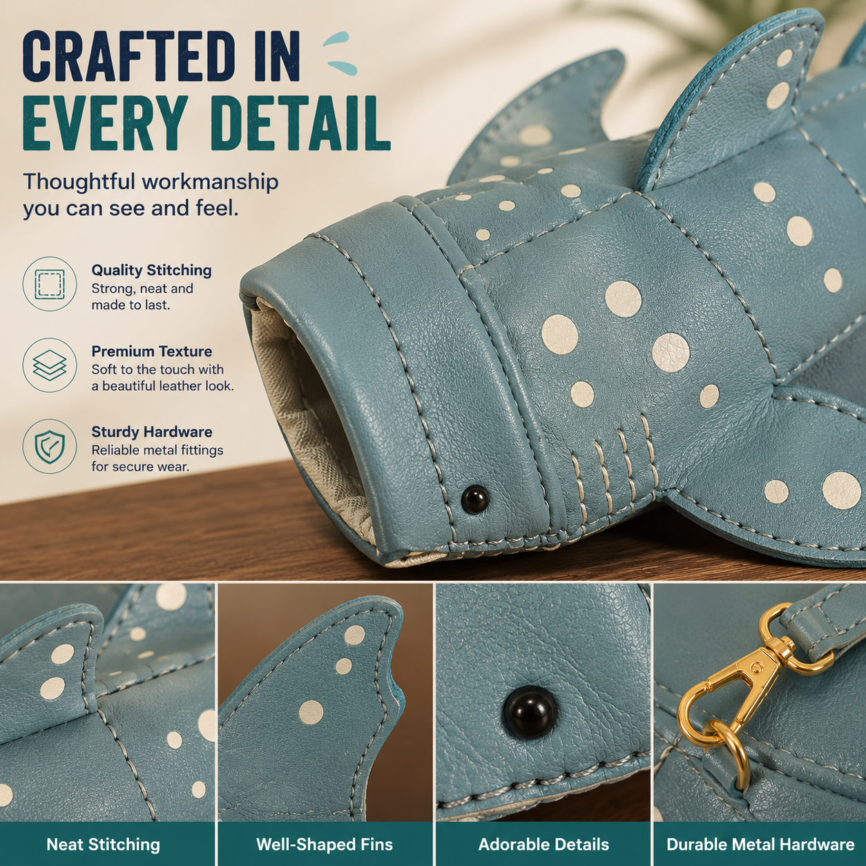 🦈 3D Shark Crossbody Bag – Unique Ocean-Inspired Phone Purse