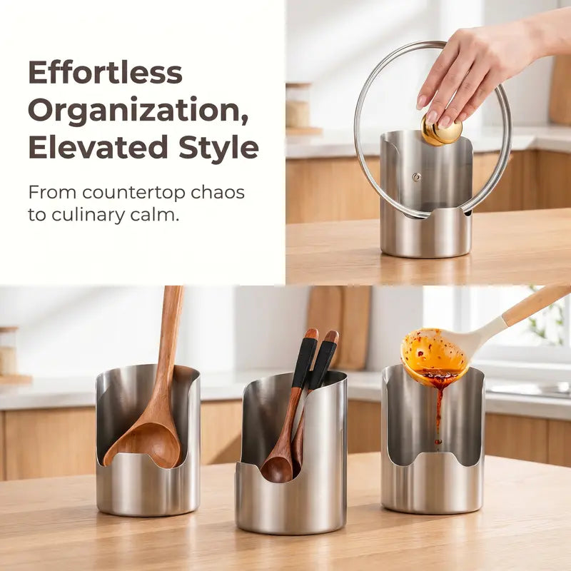 ⚡️Thickened Stainless Steel Utensil Organizer, Rust Resistant Easy to Clean