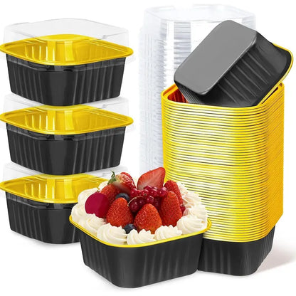 🧁 30-Pack Mini Pink Cake Pans With Lids – Create Perfect Individual Desserts For Every Celebration