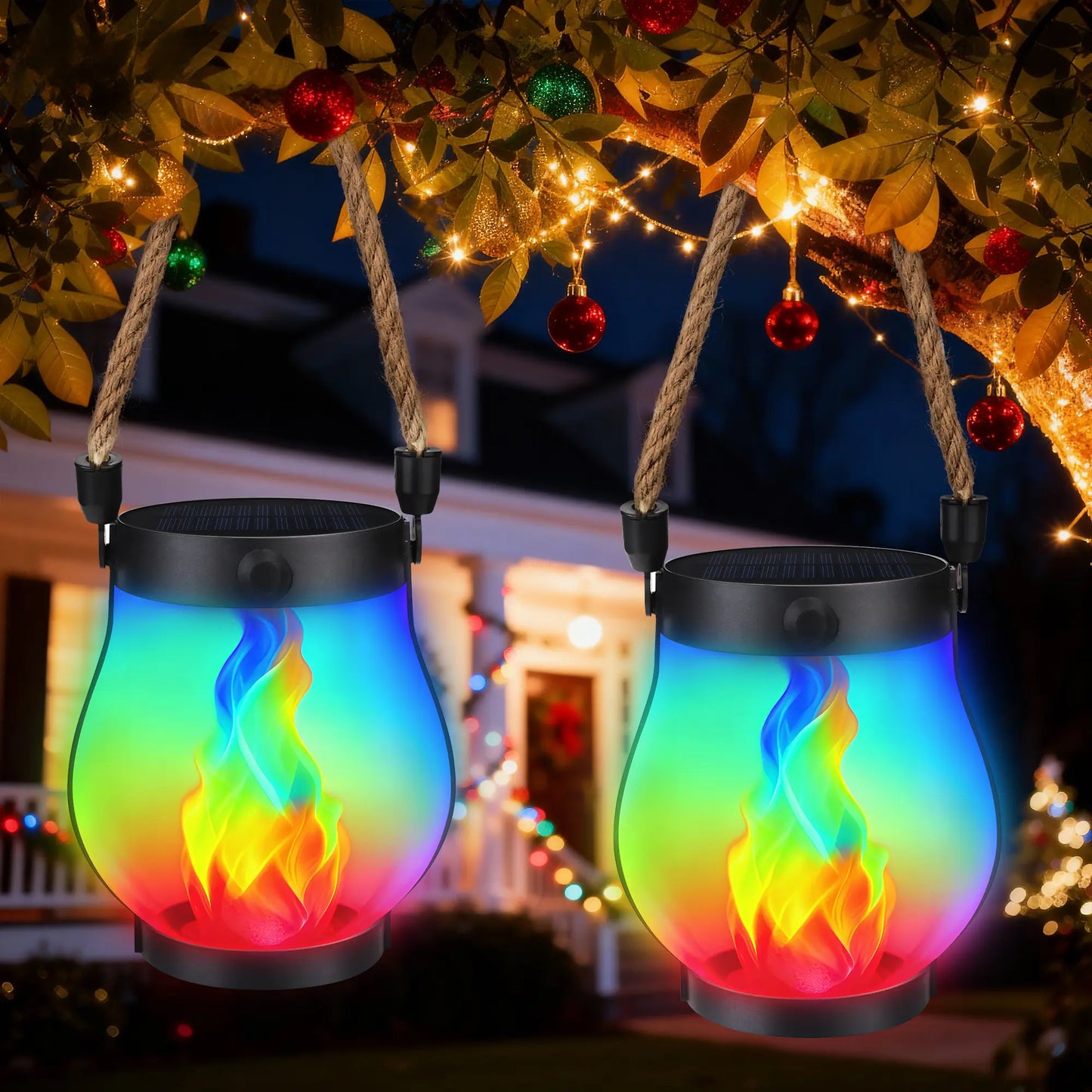 🎃2-Pack – Solar Flickering Flame Lanterns