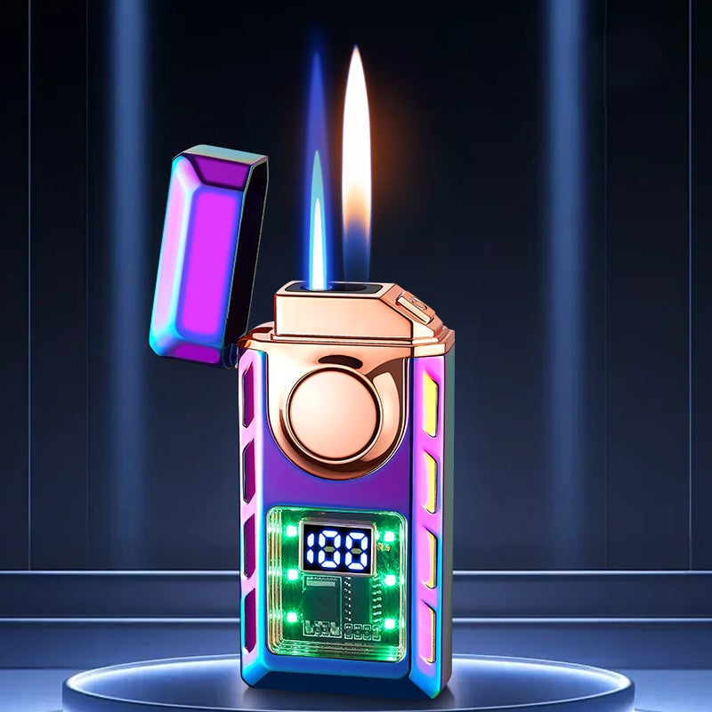 💯🔥Hot Sale🔥Multi-Functional Dual Flame Lighter with Colored Lights