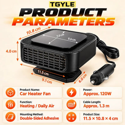 🔥HOT SALE🔥Portable Car Heater Defroster with 360-Degree Rotating Base