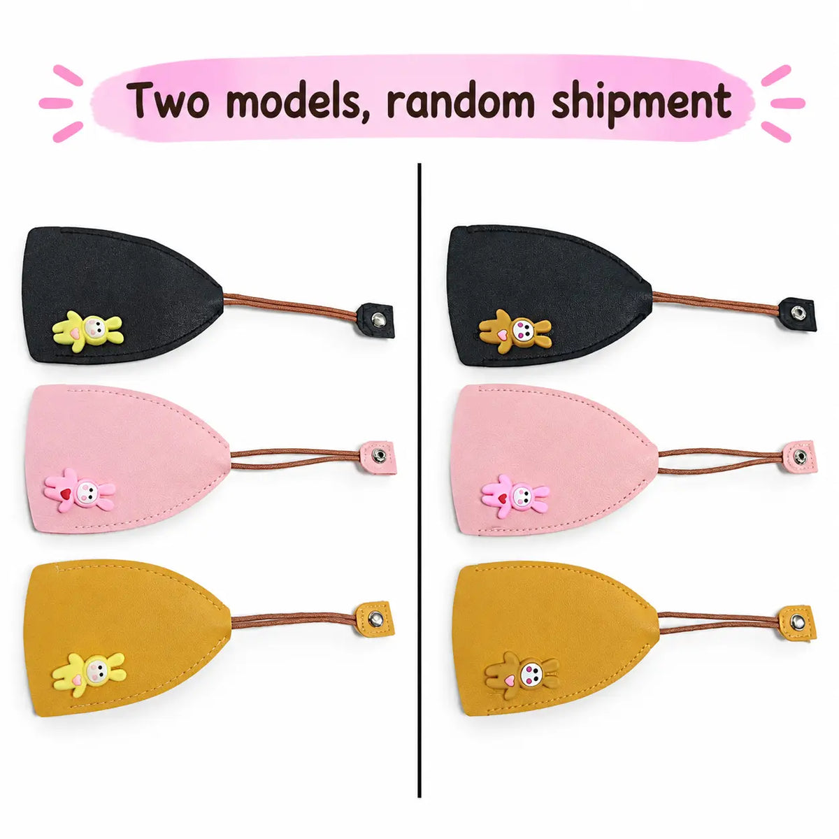 🔑 3-Pack Pull-Out Key Cases – Cute Bunny Protective Key Holders