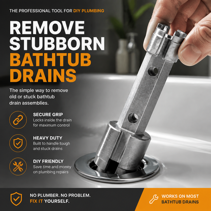 🔧Bathtub Drain Removal Wrench | Heavy-Duty Tub Drain Extractor Tool For Easy DIY Plumbing Repairs