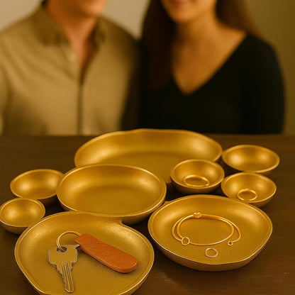 🔥 Limited-Time Sale🔥🍽️ Cluster Accent Bowls – Shiny Gold Snack & Appetizer Serving Dish