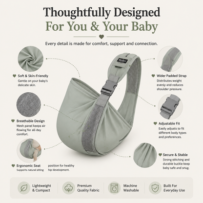🤱Soft Baby Wrap Carrier – Hands Free Infant Sling for Newborns, Breathable Comfort Baby Holder for Everyday Bonding