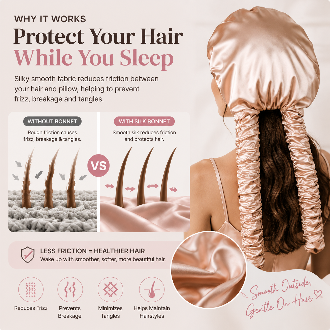 Luxury Satin Hair Bonnet | Wake Up With Smooth & Beautiful Hair