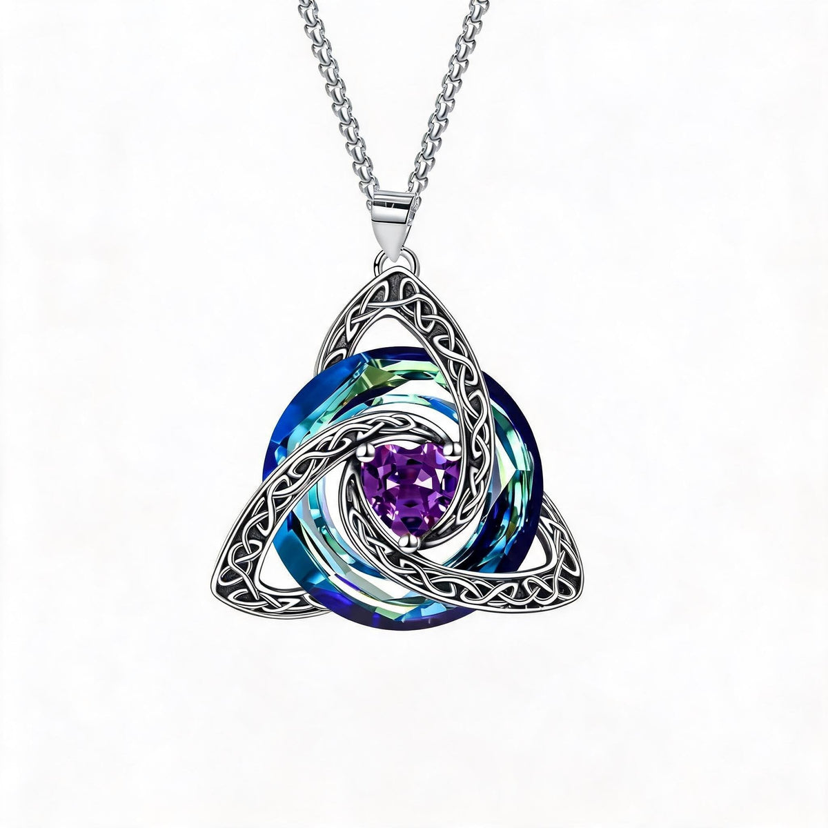 ✨ Birthstone Celtic Trinity Knot Necklace – Meaningful Irish Knot Pendant for Women, Anniversary & Birthday Gift
