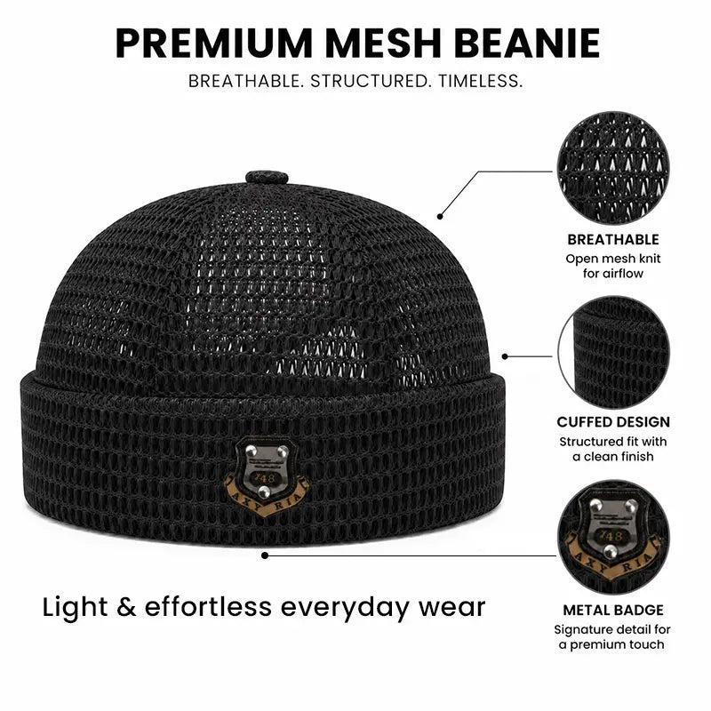 Men's 3-Pack Feather-Soft Blended Yarns Mesh Netting Beanies
