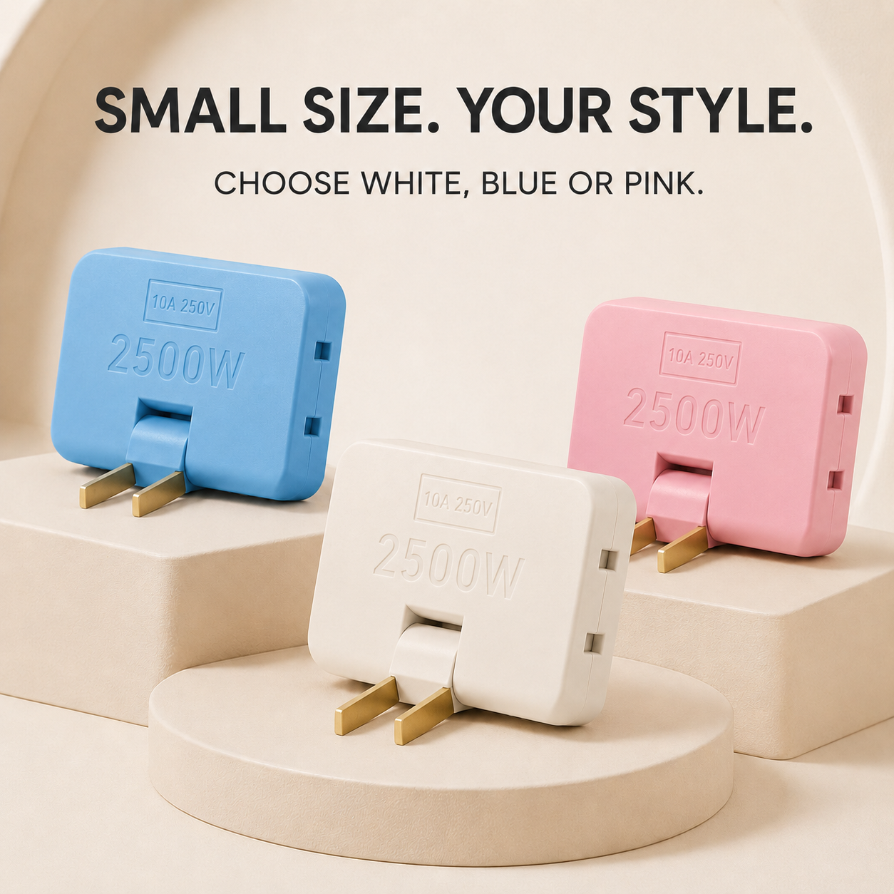 🔌 Rotating 3-Outlet Flat Plug Adapter – Save Space & Reduce Cord Bending