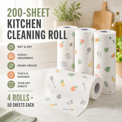 🔥200Pcs Per Roll Reusable Cleaning Lazy Rags
