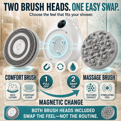 🚿Hands-Free Wall-Mounted Electric Back Scrubber – 3-Speed No-Drill Shower Brush🫧