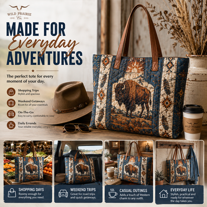🐎 Western-Inspired Quilted Tote Bag – Spacious Statement Shoulder Bag