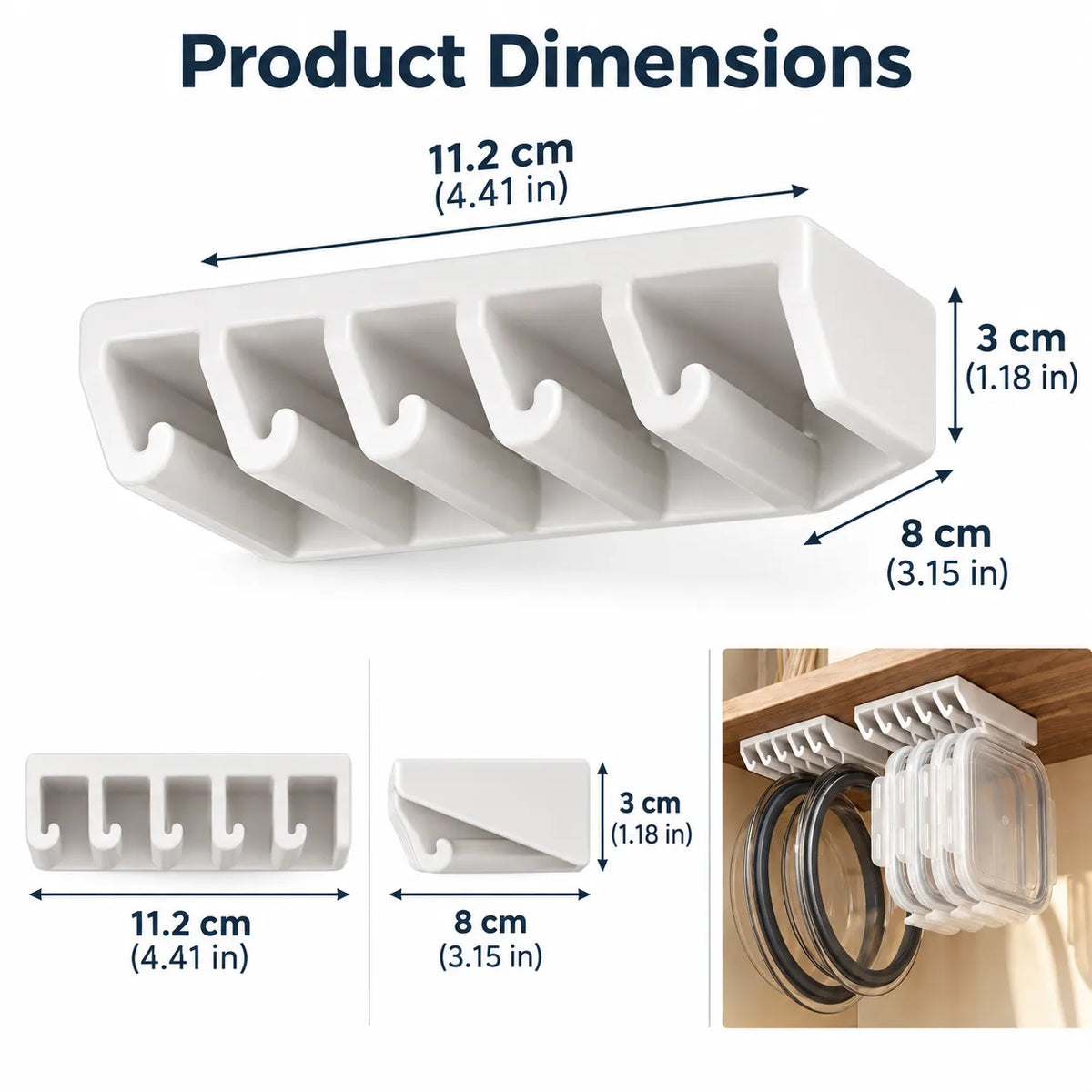 5-slot food container lid organizer product dimensions