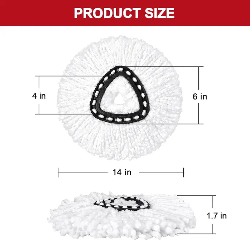 🧹 Microfiber Spin Mop Refills + Scrub Brush Set – Fits O-Cedar EasyWring 1-Tank System