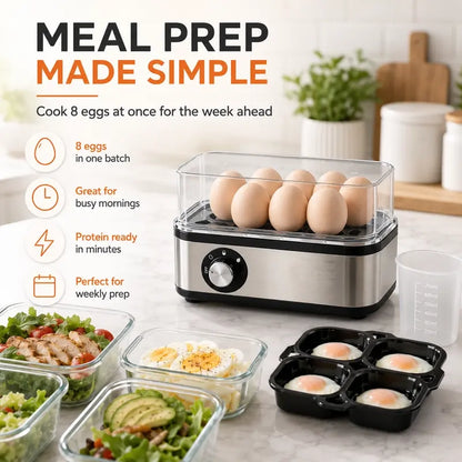 🥚 Rapid Egg Cooker 8-Capacity | Perfect Eggs Every Morning