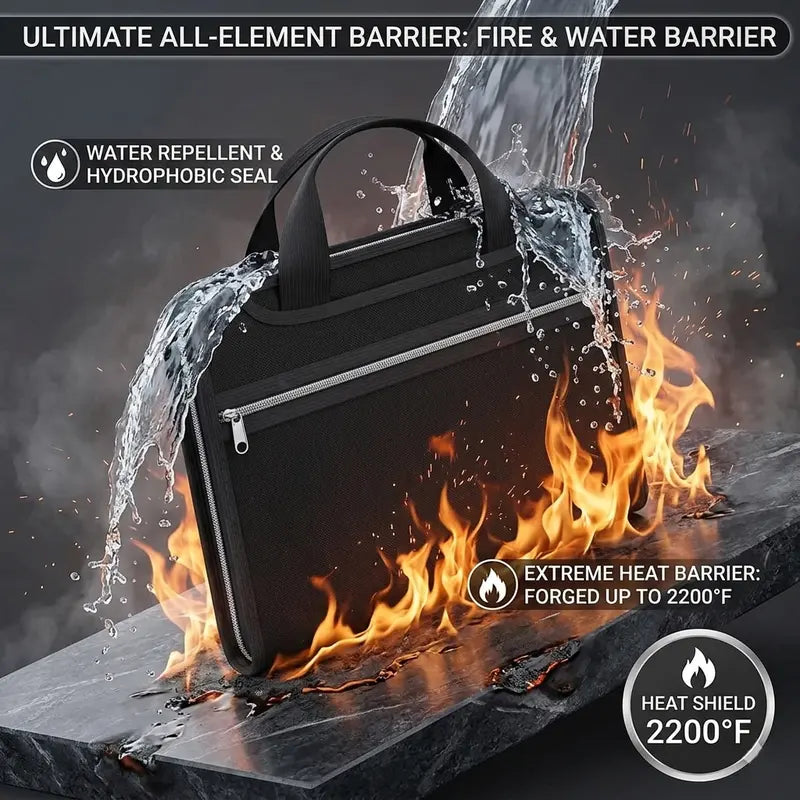 🔥 Fire-Resistant Document Organizer Bag – Large Capacity A4 File Storage Case