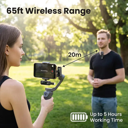 🎙️ Wireless Dual Lavalier Microphone – Crystal-Clear Sound Anywhere