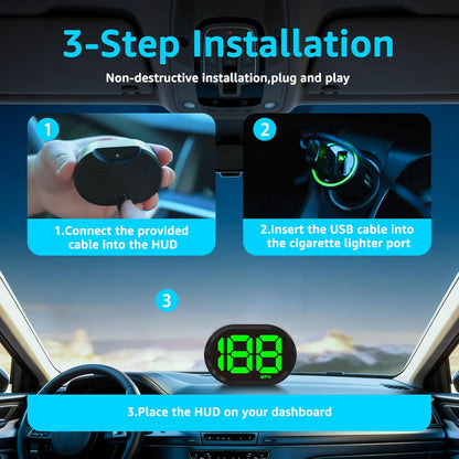 🚗 Digital GPS Speedometer HUD Display – Upgrade Your Classic Ride Instantly