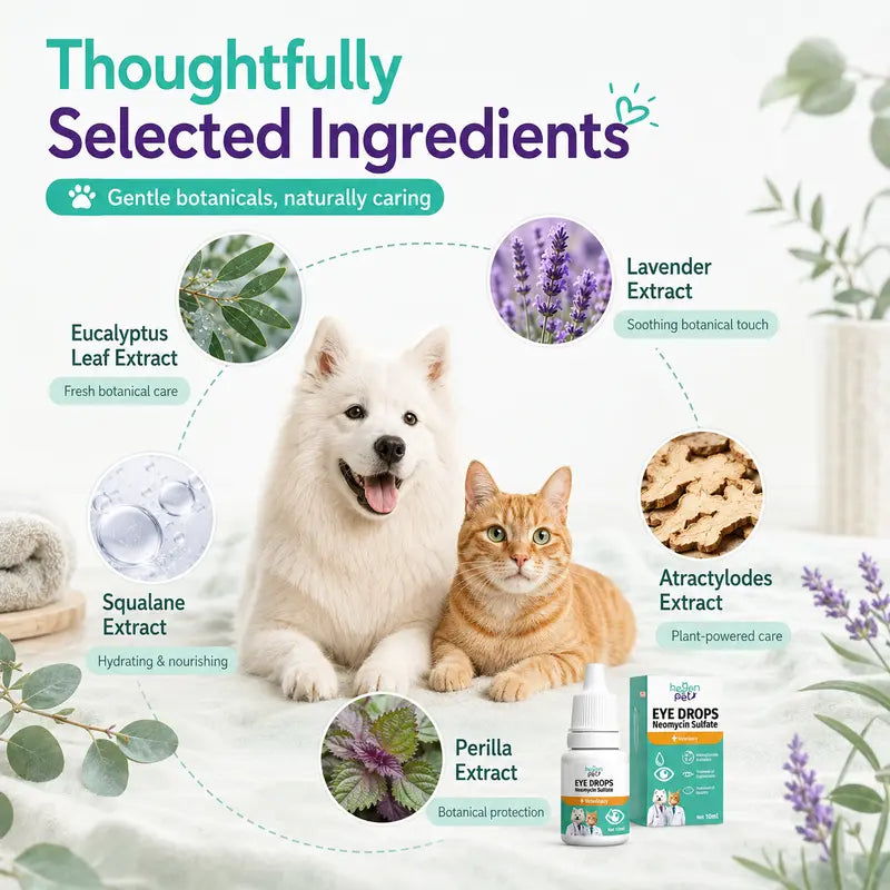 🐾 Hegen Pet Neomycin Sulfate Eye Drops – 10ml Eye Care for Dogs & Cats