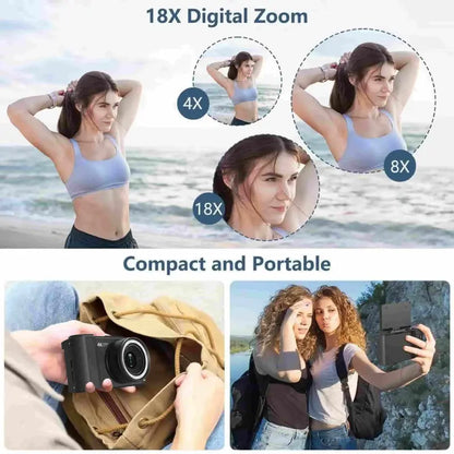 4K Flip-Screen Vlogging Camera with Built-In Ring Light – 32GB Bundle