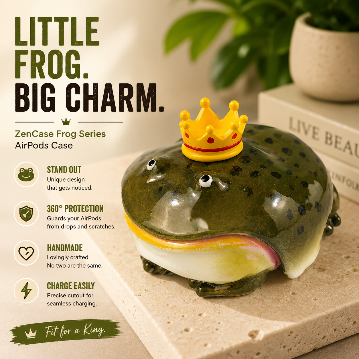Handmade Cute Bow Frog Case
