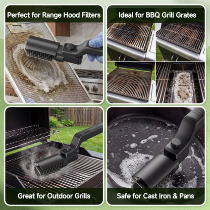 🔥 2-in-1 Cordless Electric Grill Brush & Spin Scrubber